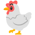 ไก่ + หน้าประหลาดใจกับยักคิ้ว