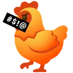 ไก่ + หน้ากำลังด่า