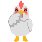 ไก่ + เอามือปิดปาก