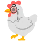 ไก่ + หน้ากับแว่นเลนส์เดียว