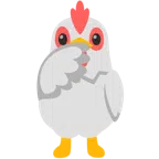 ไก่ + หน้าเบิกตากว้างและเอามือปิดปาก