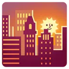 Sonnenuntergang in der Stadt + Sonne mit Gesicht