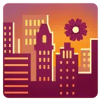 Sonnenuntergang in der Stadt + gelbe Blüte