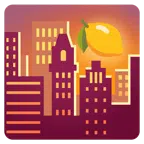 Sonnenuntergang in der Stadt + Zitrone