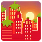 Sonnenuntergang in der Stadt + Erdbeere