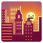 Sonnenuntergang in der Stadt + Halloweenkürbis