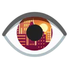 Sonnenuntergang in der Stadt + Auge