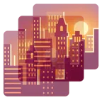 Sonnenuntergang in der Stadt + schlagendes Herz