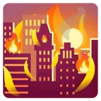 Sonnenuntergang in der Stadt + Feuer