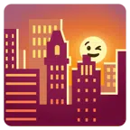 Sonnenuntergang in der Stadt + zwinkerndes Gesicht