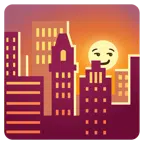 Sonnenuntergang in der Stadt + süffisant lächelndes Gesicht