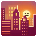 Sonnenuntergang in der Stadt + ausdrucksloses Gesicht