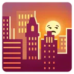 Sonnenuntergang in der Stadt + verstimmtes Gesicht