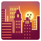 Sonnenuntergang in der Stadt + küssendes Gesicht