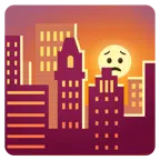 Sonnenuntergang in der Stadt + besorgtes Gesicht
