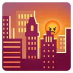 Sonnenuntergang in der Stadt + schmollendes Gesicht
