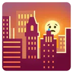 Sonnenuntergang in der Stadt + weinendes Gesicht