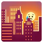 Sonnenuntergang in der Stadt + trauriges aber erleichtertes Gesicht