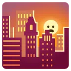Sonnenuntergang in der Stadt + entsetztes Gesicht