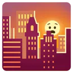 Sonnenuntergang in der Stadt + qualvolles Gesicht