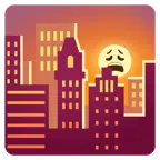 Sonnenuntergang in der Stadt + erschöpftes Gesicht