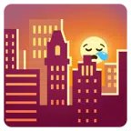 Sonnenuntergang in der Stadt + schläfriges Gesicht