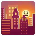Sonnenuntergang in der Stadt + müdes Gesicht