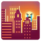 Sonnenuntergang in der Stadt + heulendes Gesicht
