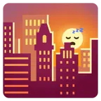 Sonnenuntergang in der Stadt + schlafendes Gesicht