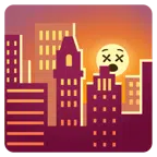 Sonnenuntergang in der Stadt + benommenes Gesicht
