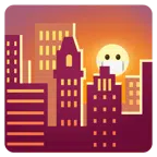 Sonnenuntergang in der Stadt + Gesicht mit Atemschutzmaske