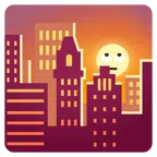 Sonnenuntergang in der Stadt + Augen verdrehendes Gesicht