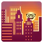 Sonnenuntergang in der Stadt + Strebergesicht