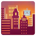 Sonnenuntergang in der Stadt + Roboter