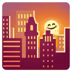 Sonnenuntergang in der Stadt + Gesicht mit umarmenden Händen
