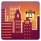 Sonnenuntergang in der Stadt + Gesicht mit Cowboyhut