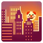 Sonnenuntergang in der Stadt + Clown-Gesicht