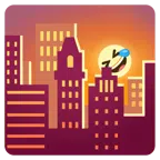 Sonnenuntergang in der Stadt + sich vor Lachen auf dem Boden wälzen