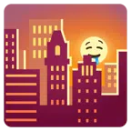 Sonnenuntergang in der Stadt + sabberndes Gesicht