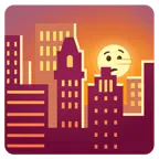 Sonnenuntergang in der Stadt + lügendes Gesicht