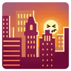 Sonnenuntergang in der Stadt + niesendes Gesicht