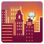 Sonnenuntergang in der Stadt + explodierender Kopf