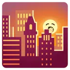 Sonnenuntergang in der Stadt + gähnendes Gesicht