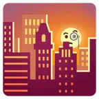 Sonnenuntergang in der Stadt + Gesicht mit Monokel