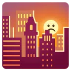 Sonnenuntergang in der Stadt + düsteres Gesicht