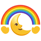 faccina ultimo quarto di luna + arcobaleno
