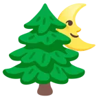 faccina ultimo quarto di luna + albero sempreverde