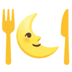 faccina ultimo quarto di luna + piatto e posate
