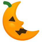 faccina ultimo quarto di luna + zucca di Halloween