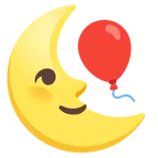 faccina ultimo quarto di luna + palloncino